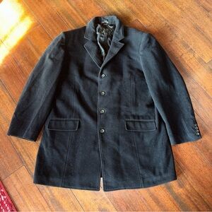 Claiborne Black Italian Wool Luxury Pea Coat Jacket Men’s XL